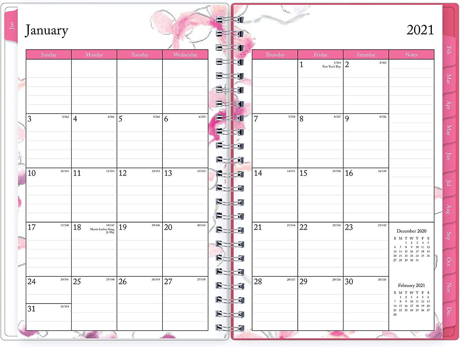 Blue Sky 2021 Weekly & Monthly Planner, Flexible Cover, Twin-Wire Binding, 8.5" x 11", Orchid (124095) - Image 2